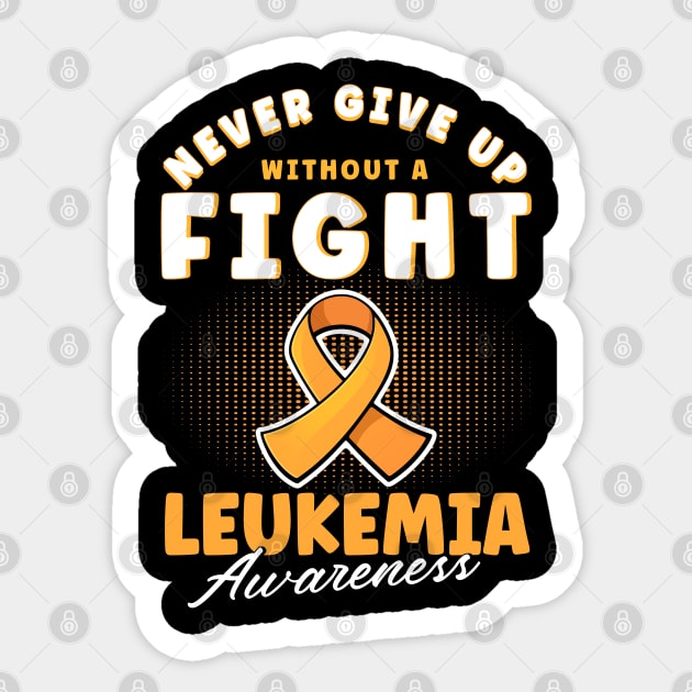 Orange Ribbon Cancer Leukemia gift Sticker by Toeffishirts